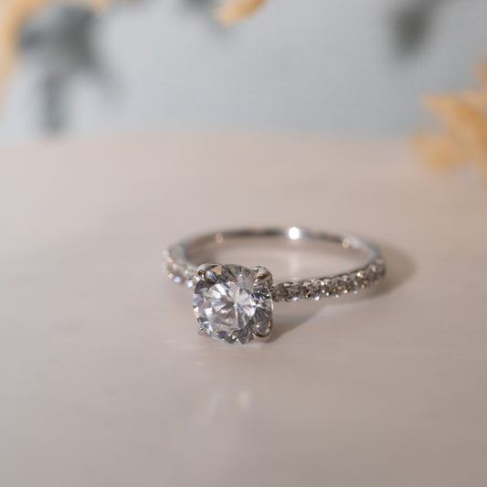 The Enya Ring | Lab Diamond Round Shoulder Set Engagement