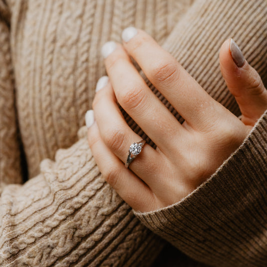 The Abrielle Ring | Split Band Moissanite Solitaire Engagement