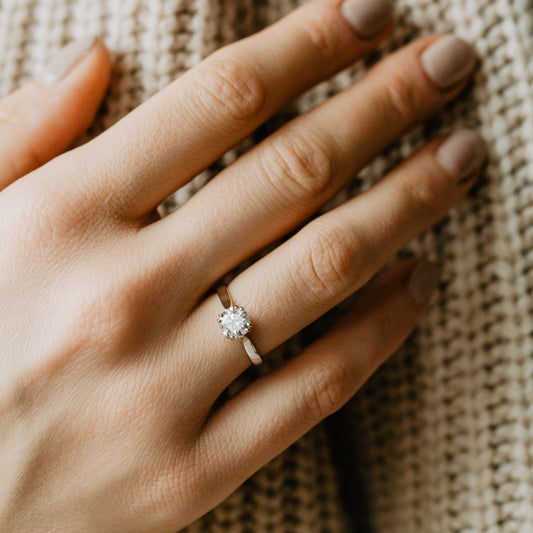 The Delilah Ring | Classic Tapered Lab Diamond Solitaire Engagement