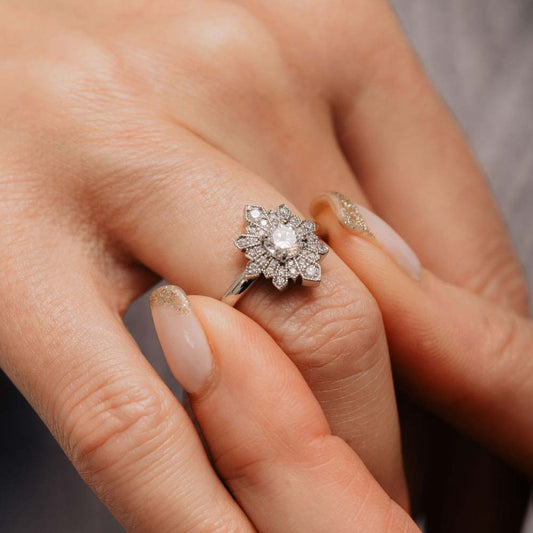 The Eugenie Ring | Lab Diamond Edwardian Statement Engagement Halo