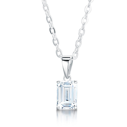 The Hebe Pendant | Emerald Lab Diamond Classic Solitaire