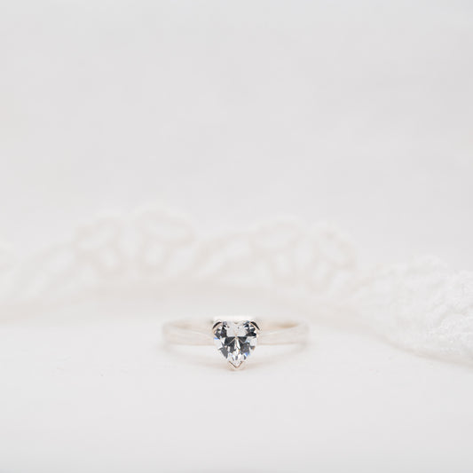 The Valentina Ring | Heart Cut Moissanite Classic Engagement Solitaire