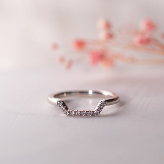 The Nora Ring | Lab Diamond Shaped Pavé Stacking Band