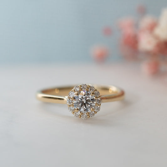 The Posey Ring | Moissanite & Diamond Floral Engagement Halo