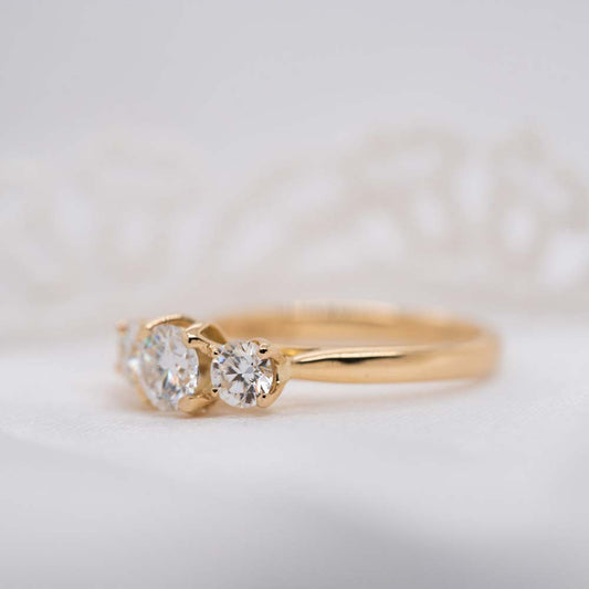 The Felicia Ring | 1.84 D VS2 Lab Grown Diamond Graduated Trilogy Fairtrade Gold
