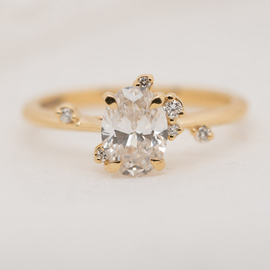 Delicate Scattered Diamond Engagement Ring