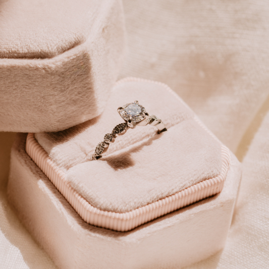 Vintage Marquise Accented Engagement Ring