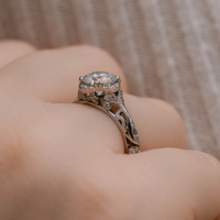 Hand Carved Ornate Engagement Ring | Bespoke Ethica Diamonds