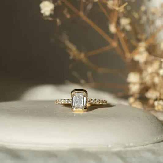 Emerald Cut Lab Diamond Engagement Ring