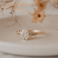 Scattered Multi Stone Oval Engagement Ring | Bespoke | Ethica Diamonds