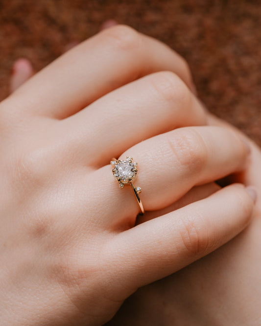 Delicate Scattered Bezel Set Engagement Ring | Ethica Bespoke