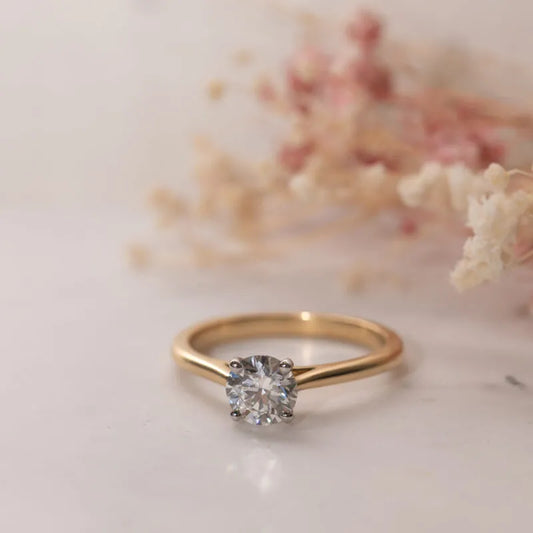 Mixed Metal Gold and Platinum Solitaire Ring | Ethica Bespoke