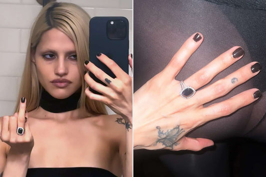 A Closer Look At Gabbriette Betchel's Black Diamond Engagement Ring From The 1975's Matty Healy