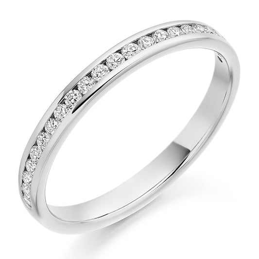 The Tania Ring | 0.25ct E-F VS Lab Diamond 950 Platinum Wedding Band Channel Set