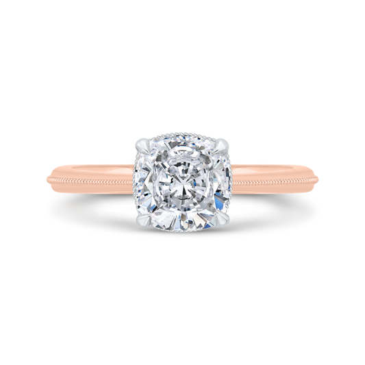 The Minerva Ring | Lab Diamond Hidden Halo Milgrain Engagement Solitaire