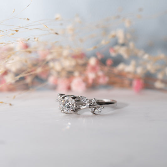 The Aara Ring | Lab Diamond Nature Inspired Engagement Hidden Halo