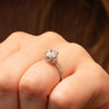 The Aaro Ring | Round Lab Diamond Crossover Hidden Halo Engagement