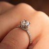 The Aaro Ring | Round Lab Diamond Crossover Hidden Halo Engagement