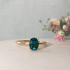 The Alice Ring | Oval Lab Grown Paraiba Spinel Four Claw Solitaire