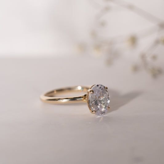 The Alice Ring | Oval Lab Diamond Four Claw Engagement Solitaire