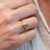 The Alice Ring | 2.10ct Oval Seafoam Moissanite Four Claw Solitaire