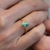 The Alice Ring | 2.10ct Oval Seafoam Moissanite Four Claw Solitaire