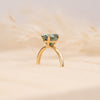 The Alice Ring | 2.10ct Oval Seafoam Moissanite Four Claw Solitaire