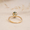 The Alice Ring | 2.10ct Oval Seafoam Moissanite Four Claw Solitaire 18k Yellow Gold