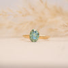 The Alice Ring | 2.10ct Oval Seafoam Moissanite Four Claw Solitaire