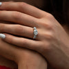 The Jessica Ring | E VS1 2.10 ct Three Stone Oval & Round Diamond Trilogy