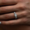 The Jessica Ring | E VS1 2.10 ct Three Stone Oval & Round Diamond Trilogy