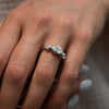 The Jessica Ring | E VS1 2.10 ct Three Stone Oval & Round Diamond Trilogy