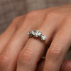 The Jessica Ring | E VS1 2.10 ct Three Stone Oval & Round Diamond Trilogy
