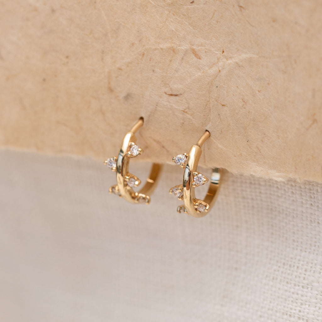 The Bryher Earrings | VS1 D-E Lab Diamonds. 100% Recycled 9k Gold Huggies