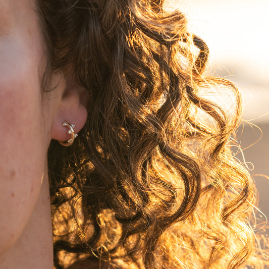 The Bryher Earrings | VS1 D-E Lab Diamonds. 100% Recycled 9k Gold Huggies