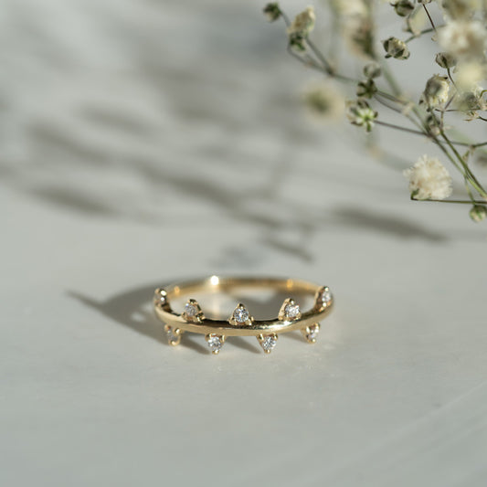 The Bryher Ring | VS1 D-E Lab Diamonds. 100% Recycled 9k Gold Stacking