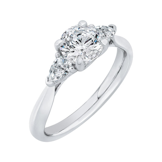 The Sophia Ring | Lab Diamond Round Brilliant & Pear Cut Engagement Trilogy