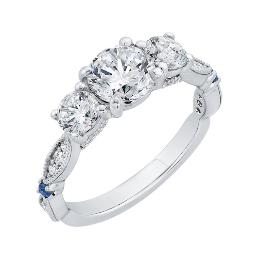 The Verity Ring | Round Cut Lab Diamond & Sapphire Engagement Trilogy