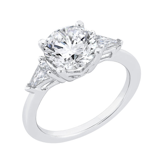 The Miranda Ring | Lab Diamond Round Brilliant & Shield Cut Engagement Trilogy