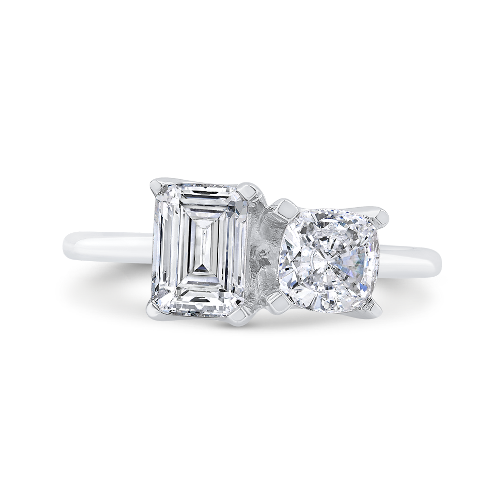 The Marilyn Ring | Emerald & Cushion Lab Diamond Toi Et Moi Engagement