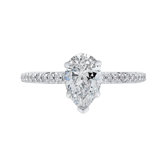 The Daphne Ring | Lab Diamond Pear Shoulder Set Engagement Solitaire