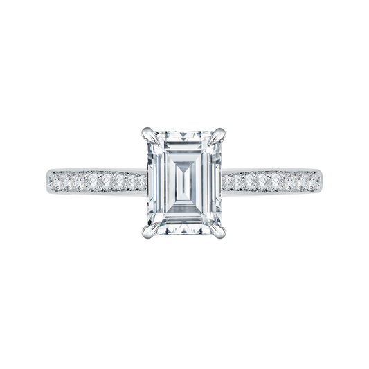 The Pandora Ring | Lab Diamond Emerald Cut Shoulder Set Engagement Solitaire