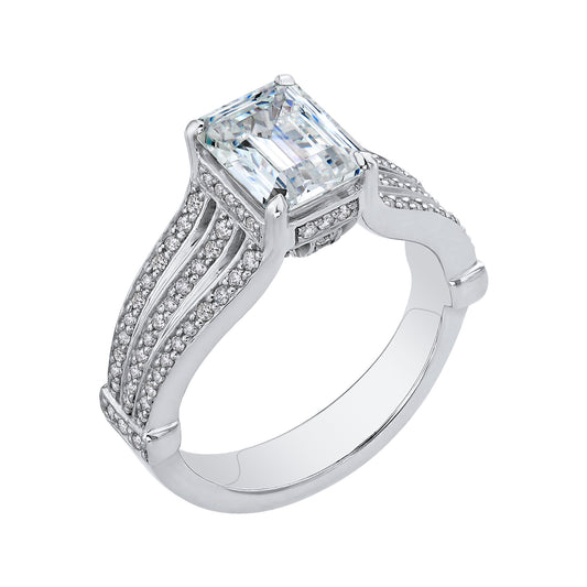 The Andromeda Ring | Lab Diamond Emerald Cut Split Shank Engagement