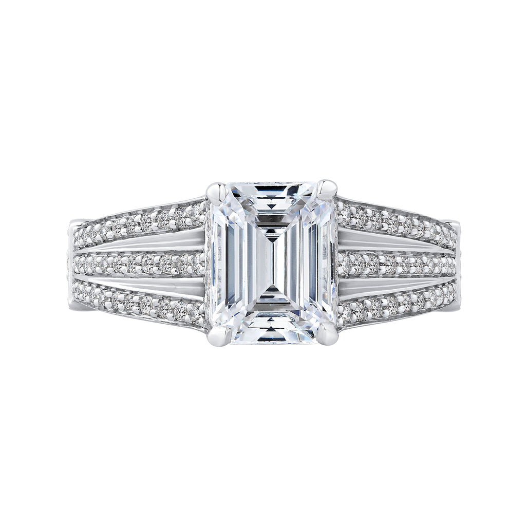 The Andromeda Ring | Lab Diamond Emerald Cut Split Shank Engagement