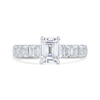 The Angelika Ring | Lab Diamond Emerald Cut Shoulder Set Engagement Solitaire