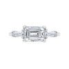 The Cora Ring | Lab Diamond East West Emerald & Baguette Cut Engagement Trilogy