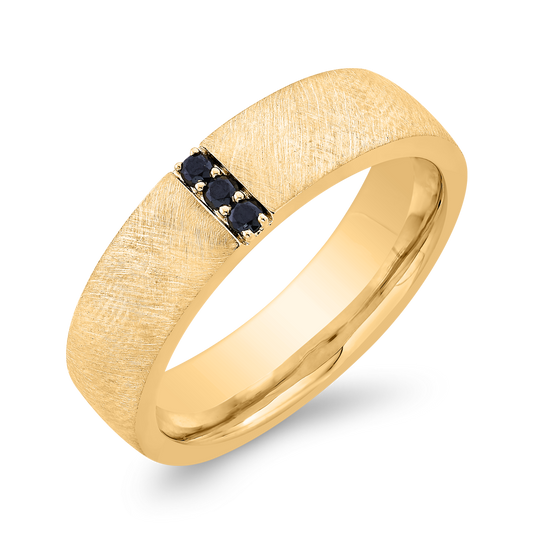 The Andreas Ring | Black Lab Diamond Round Brilliant Textured Band