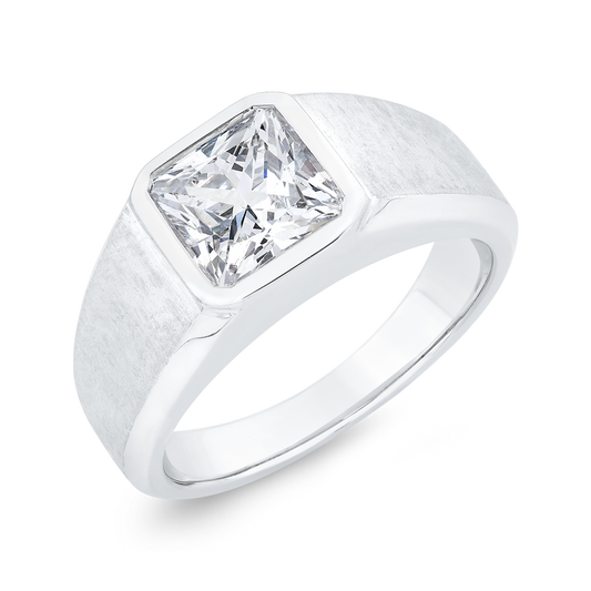 The Apollo Ring | Solitaire Lab Diamond Princess Cut Textured