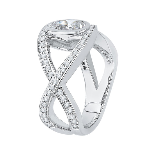 The Viviana Ring | Lab Diamond Oval Twist Split Shank Engagement