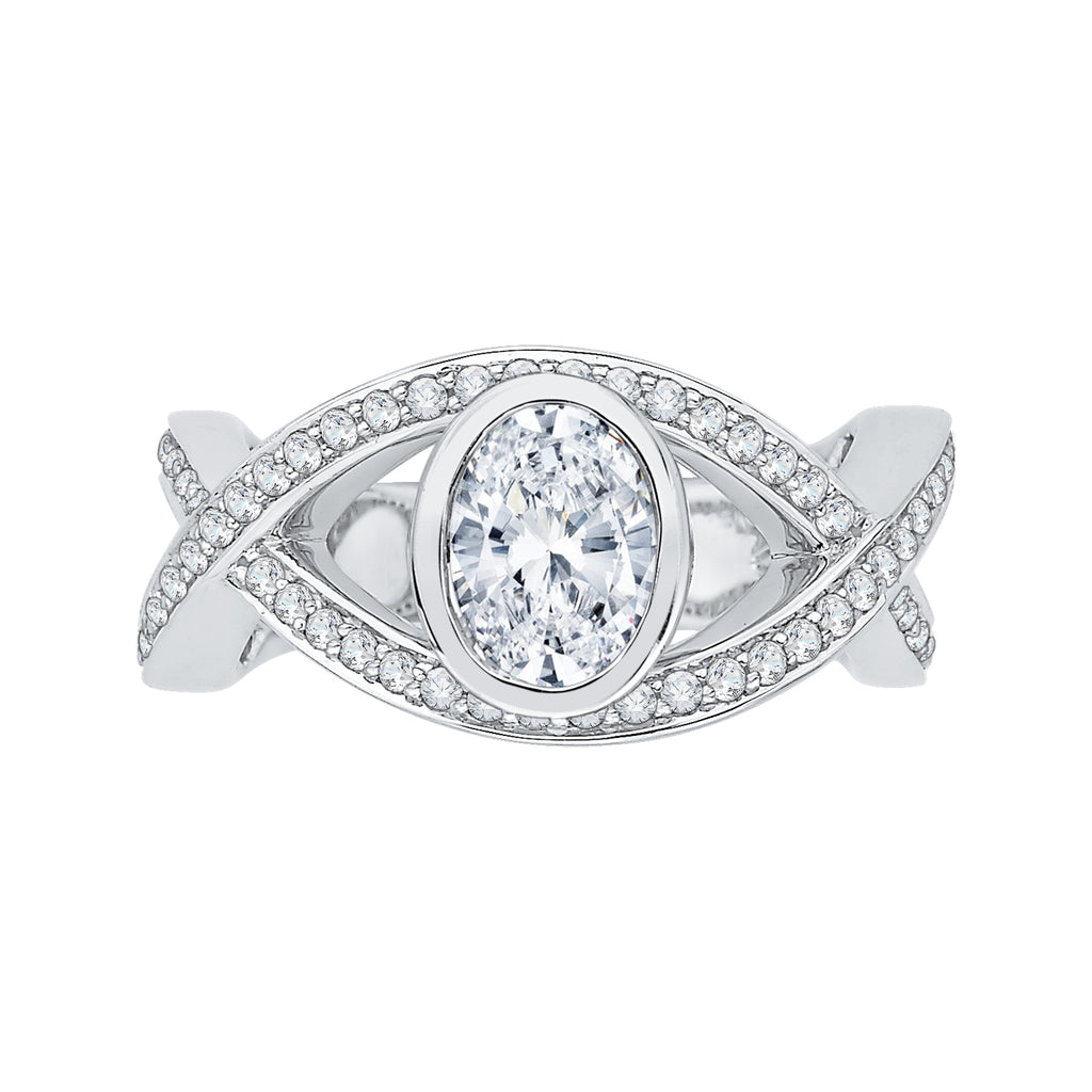 The Viviana Ring | Lab Diamond Oval Twist Split Shank Engagement